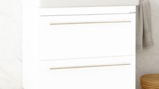 Set Baza front MDF si Lavoar seria 766, suspendata cu sertare, 60 cm, alb