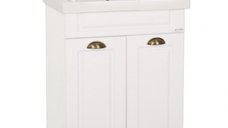 Set Baza front MDF si Lavoar seria 772, 60 cm, alb rustic