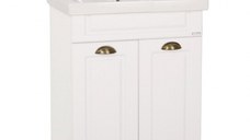 Set Baza front MDF si Lavoar seria 772, 60 cm, alb rustic