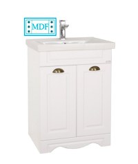Set Baza front MDF si Lavoar seria 772, 60 cm, alb rustic - 1