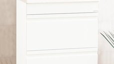 Set Baza front MDF si Lavoar seria 786, cu sertare, 60 cm, alb