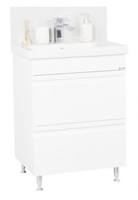 Set Baza front MDF si Lavoar seria 786, cu sertare, 60 cm, alb - 1