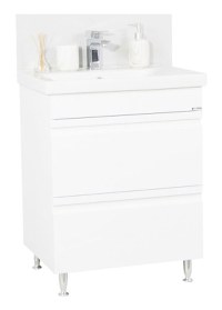 Set Baza front MDF si Lavoar seria 786, cu sertare, 65 cm, alb - 1