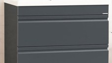 Set Baza front MDF si Lavoar seria 786, cu sertare, montat, 100 cm, antracit