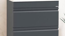 Set Baza front MDF si Lavoar seria 786, cu sertare, montat, 70 cm, antracit
