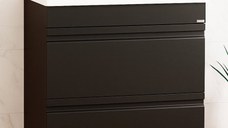 Set Baza front MDF si Lavoar seria 786, cu sertare, montat, 70 cm, negru