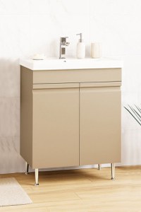 Set Baza front MDF si Lavoar seria 786, montat, 60 cm, cappuccino - 1