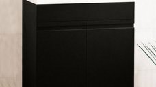 Set Baza front MDF si Lavoar seria 786, montat, 60 cm, negru