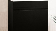 Set Baza front MDF si Lavoar seria 786, montat, 60 cm, negru