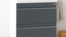 Set Baza front MDF si Lavoar seria 786, suspendata cu sertare, 60 cm, antracit