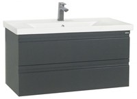 Set Baza front MDF si Lavoar seria 786, suspendata cu sertare, 90 cm, antracit - 1