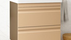 Set Baza front MDF si Lavoar seria 786, suspendata, cu sertare, montat, 60 cm, cappuccino