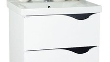 Set Baza front MDF si Lavoar seria 797, suspendata cu sertare, 60 cm, alb