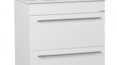 Set Baza Frontala MDF cu Lavoar 054, Sertare, 70 cm, Alb