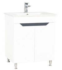 Set Baza MDF si Lavoar, seria 056, 70 cm, alb antracit - 1