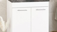 Set Baza si Lavoar 867, Suspendat, 60 cm, Alb si Antracit