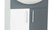 Set Baza si Lavoar seria 001, eco, 60 cm, alb + antracit