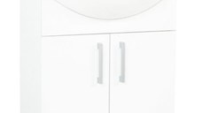 Set Baza si Lavoar seria 001, eco, montat, 55 cm, alb