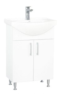 Set Baza si Lavoar seria 001, eco, montat, 55 cm, alb - 1