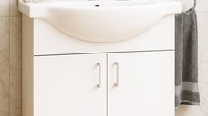 Set Baza si Lavoar seria 001, eco, montat, 66 cm, alb