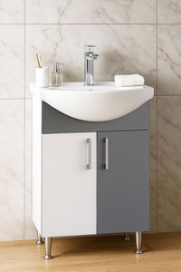 Set Baza si Lavoar seria 005, 50 cm, alb + antracit - 1