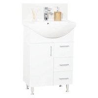 Set Baza si Lavoar seria 005, cu sertare, eco, 55 cm, alb - 1