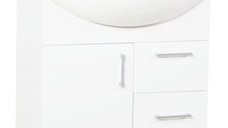 Set Baza si Lavoar seria 005, cu sertare, eco, 65 cm, alb