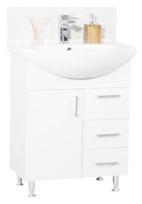 Set Baza si Lavoar seria 005, cu sertare, eco, 65 cm, cu sertare, alb - 1