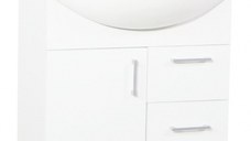 Set Baza si Lavoar seria 005, cu sertare, eco, 65 cm, cu sertare, alb