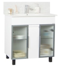 Set Baza si Lavoar seria 058, 80 cm, alb - 1