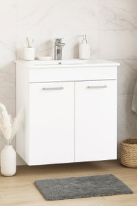 Set Baza si Lavoar seria 067, suspendata, 60 cm, alb - 1