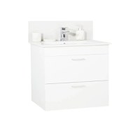 Set Baza si Lavoar seria 067, suspendata cu sertare, 60 cm, alb - 1