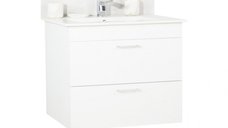 Set Baza si Lavoar seria 067, suspendata cu sertare, 70 cm, alb