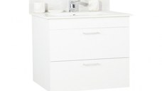 Set Baza si Lavoar seria 067, suspendata cu sertare, 70 cm, alb