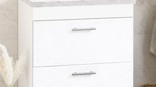 Set Baza si Lavoar seria 867, suspendata, cu sertare, 60 cm, alb