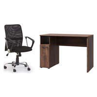 Set birou NIKO VAS, nuc Bakersfield, 110x51x73,5 cm si scaun de birou TONY, negru, 58x56x92 102 cm - 1