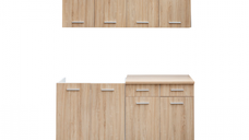 Set bucatarie CORINNE, L 160, 4 corpuri, blat PAL, corp alb, fronturi sonoma