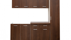 Set bucatarie CORINNE, L 200, 5 corpuri, blat PAL, corp alb, fronturi nuc