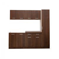 Set bucatarie CORINNE, L 200, 5 corpuri, blat PAL, corp alb, fronturi nuc - 1