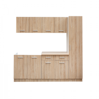 Set bucatarie CORINNE, L 200, 5 corpuri, blat PAL, corp alb, fronturi sonoma deschis - 1