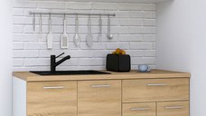 Set bucatarie GERMANIA 140 cm, 4 corpuri, 1 sertar, blat gros, sonoma + antracit