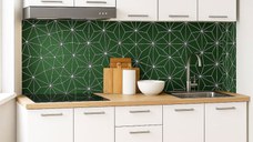 Set bucatarie GERMANIA 160 cm, 6 corpuri, 3 sertare, blat gros, alb