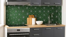 Set bucatarie GERMANIA 160 cm, 6 corpuri, corp cuptor, 3 sertare, blat gros, antracit