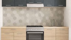 Set bucatarie GERMANIA 220 cm, 5 corpuri, 1 sertar, blat gros, sonoma + antracit