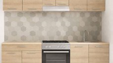 Set bucatarie GERMANIA 220 cm, 5 corpuri, 1 sertar, blat gros, sonoma