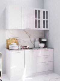 Set bucatarie IRIS 140 cm, 4 corpuri, cu sertare, blat termorezistent, fronturi MDF, alb - 1