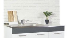 Set bucatarie SARONA 120 cm, 2 corpuri, blat PAL, alb + antracit