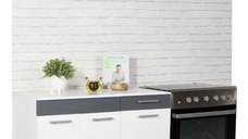 Set bucatarie SARONA 160 cm, 5 corpuri, blat PAL, alb + antracit