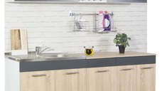 Set bucatarie SARONA 180.01 cm, 4 corpuri, blat PAL, sonoma + antracit