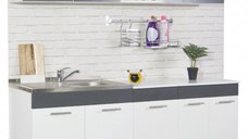 Set bucatarie SARONA 180 cm, 4 corpuri, blat PAL, alb + antracit